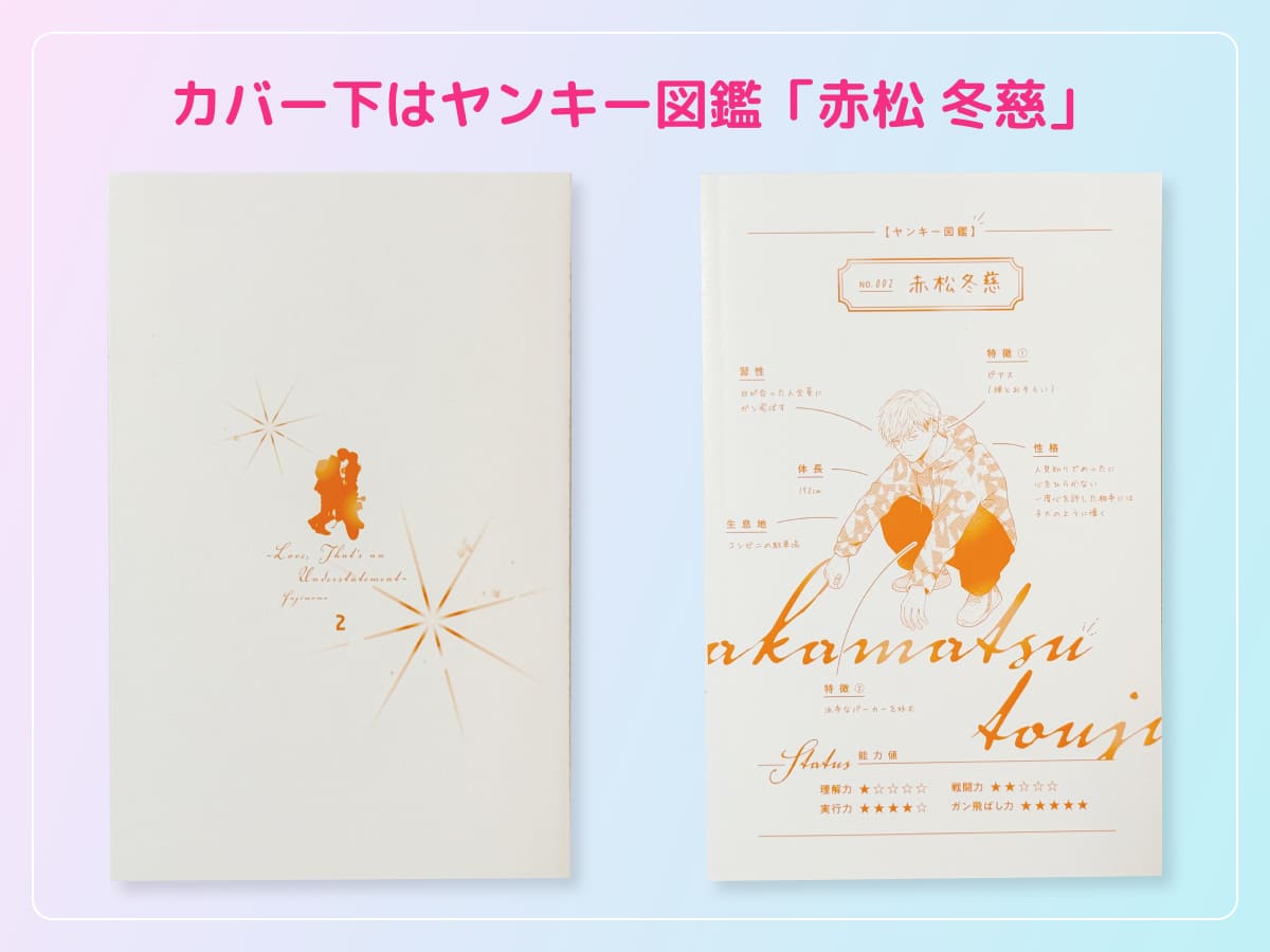 るうが買った「ひかえめに言っても、これは愛」のコミックス2巻のカバー下