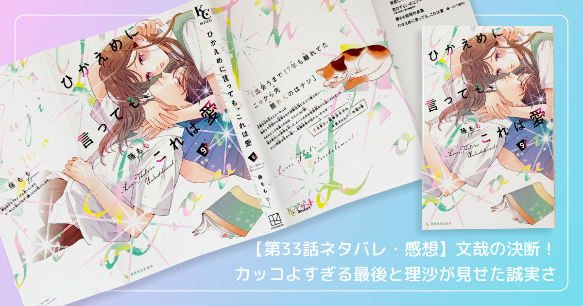 【第33話ネタバレ・感想】文哉の決断！カッコよすぎる最後と理沙が見せた誠実さ